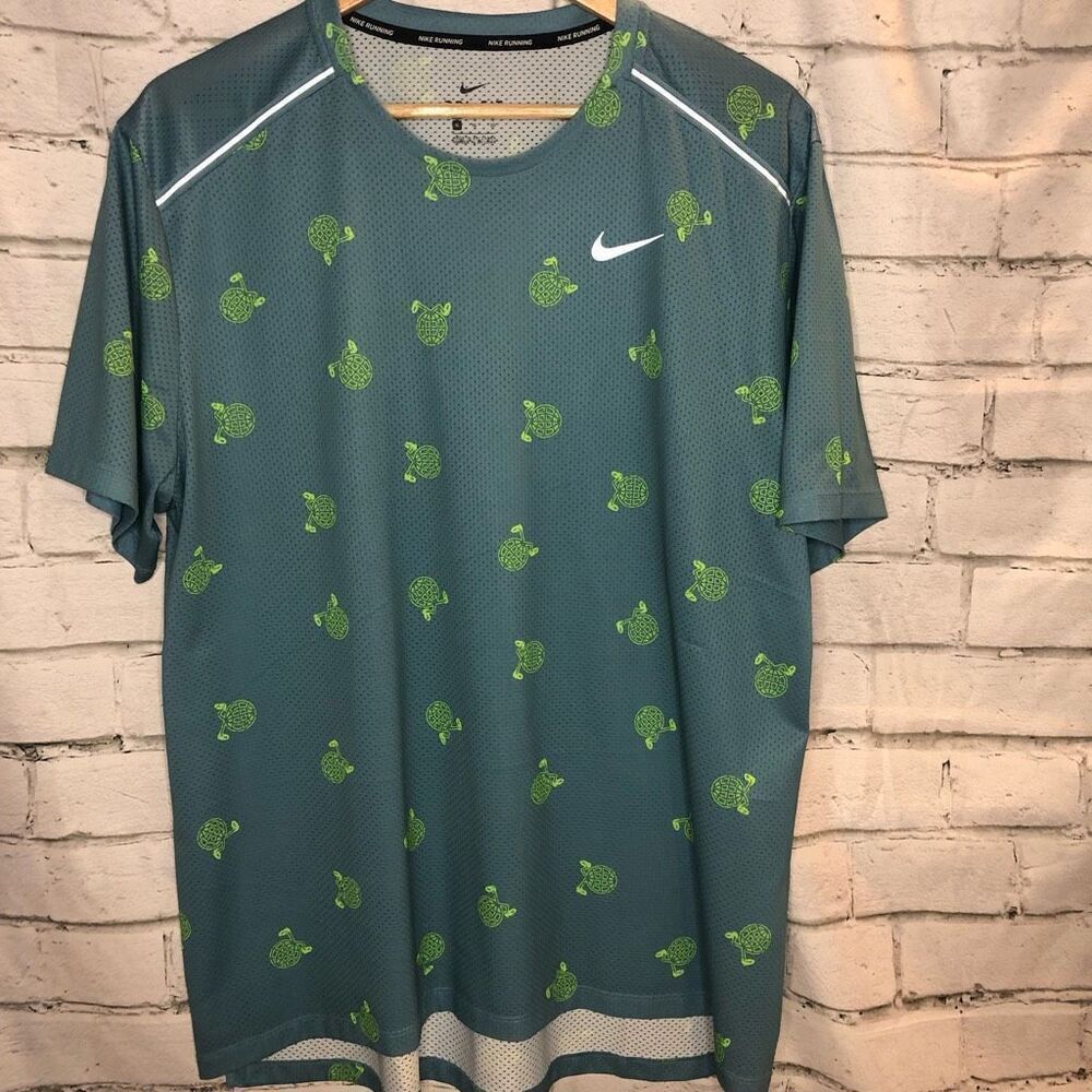 Nike Dri-Fit Wild Run Miler Globey Running shirt | Blue & Volt | Men’s XL